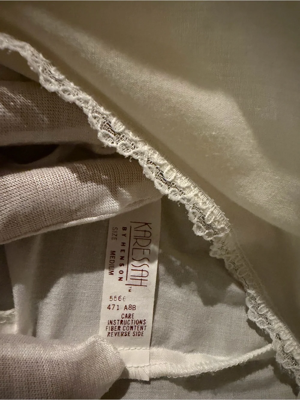 Vintage Karessah By Henson Nightgown Womens Medium White Lace Ruffle Maxi USA